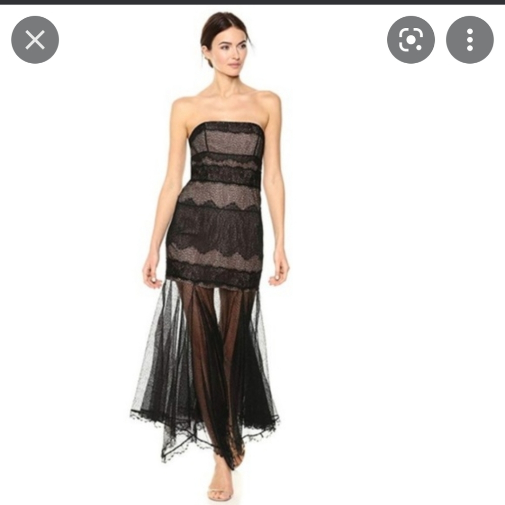 Halston Heritage Black Lace Gown 